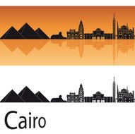 Cairo skyline in orange background