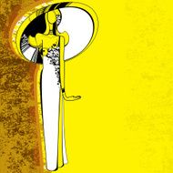 Elegant fashion lady in a large hat N2