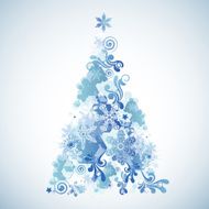 Blue artistic Christmas tree