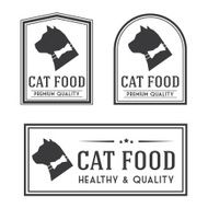 Vintage cat food badges and logotypes set
