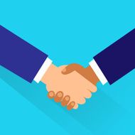 Handshake Icon Vector Business Hands Shake Flat Design
