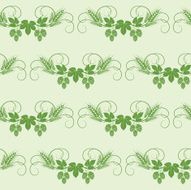Hop and wheat seamless pattern