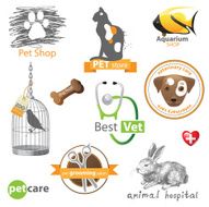 Pets icons and design elements