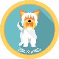 dog Junior winner medal icon flat design