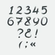 Calligraphic grunge numbers