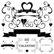 Graphic set of artistic valentin&#039;s day elements