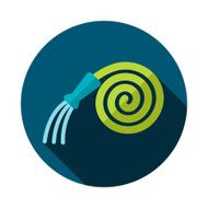 Garden Hose flat icon with long shadow