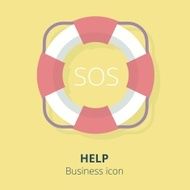Business icon Help Flat vector illustration