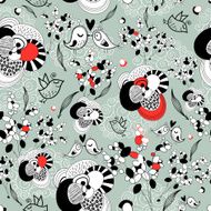 Floral Design with Birds N5