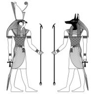 Egyptian ancient symbol isolated figure of egypt deities