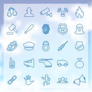 25 crime justice icons set