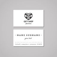 Gift shop business card design concept Logo with heart box N2