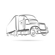Truck abstract lines vector design concept