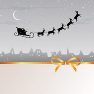 Vector Santa Claus coming to City