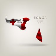 Flag of TONGA as a country with shadow N2