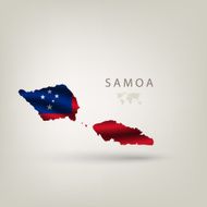Flag of SAMOA as a country with shadow N2