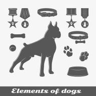 Silhouette of the dog and elements