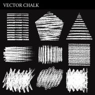 Set of Vector Chalk Shapes Grunge Design Elements N2