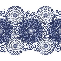 Contrasting seamless border with large flowers N2