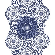 Contrasting seamless border with large flowers N3