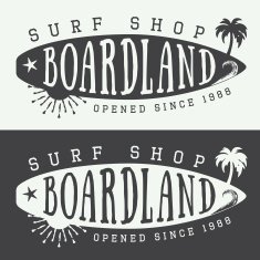 Set of surfing logos labels badges and elements