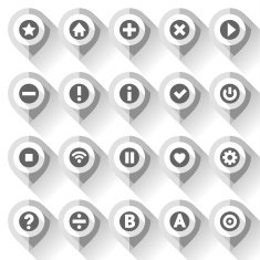 Map pins folded from gray paper N2