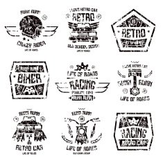 Racing badges for t-shirt