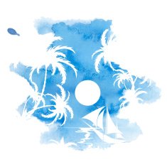 Palm trees watercolor background N7