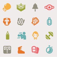 Boxing color variation icons