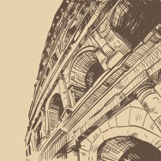 Rome Coliseum hand drawn vector illustration
