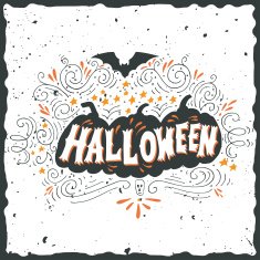 Halloween poster with hand lettering N2