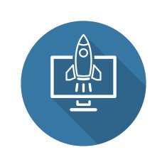 Business Start-up Icon Concept Flat Design Long Shadow