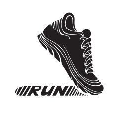 Running sport shoe symbol N2