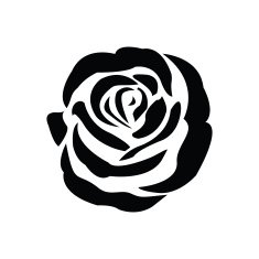 Black silhouette of rose N7