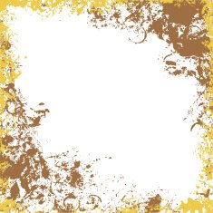 Grungy square frame in gold and brown colors