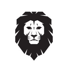 Lion head - vector sign concept illustration