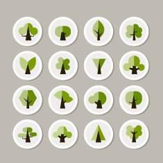Set of green tree icons for your design