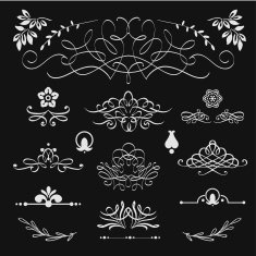 Vector illustration with set of calligraphic design elements N3