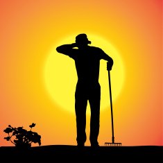 Vector silhouette of a gardener N57