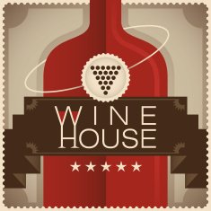 Retro wine house poster