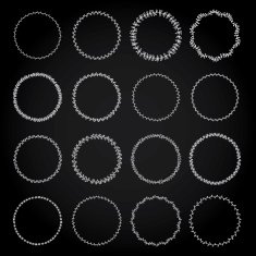 set of decorative wreaths doodle N2
