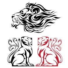 Lion set flame