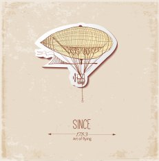 Card with retro balloon Place for your text