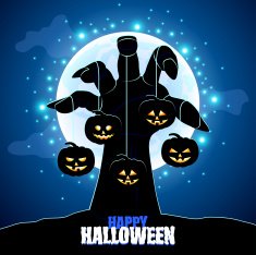 Zombies hand holding pumpkins Halloween