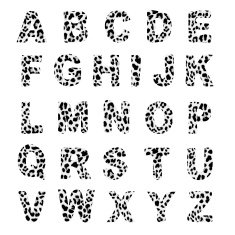 Trendy alphabet set leopard pattern design vector