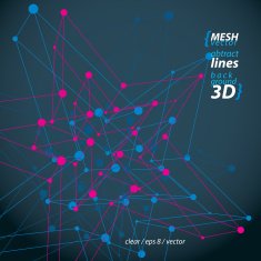 3d mesh polygonal abstract object isolated on dark background