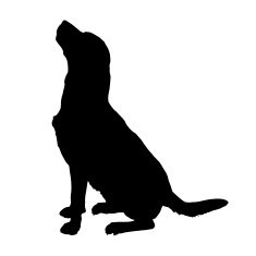 Vector silhouette of a dog N182