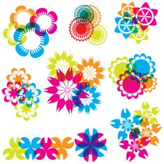 Stylized flowers set