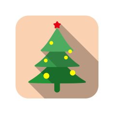 Christmas tree flat icon N3