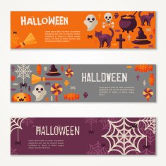 Halloween Horizontal Banners or Flyers N2